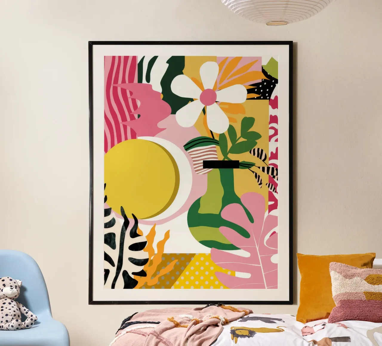 Giardino dell'eclissi solare poster con telaio in legno da Ember Stone