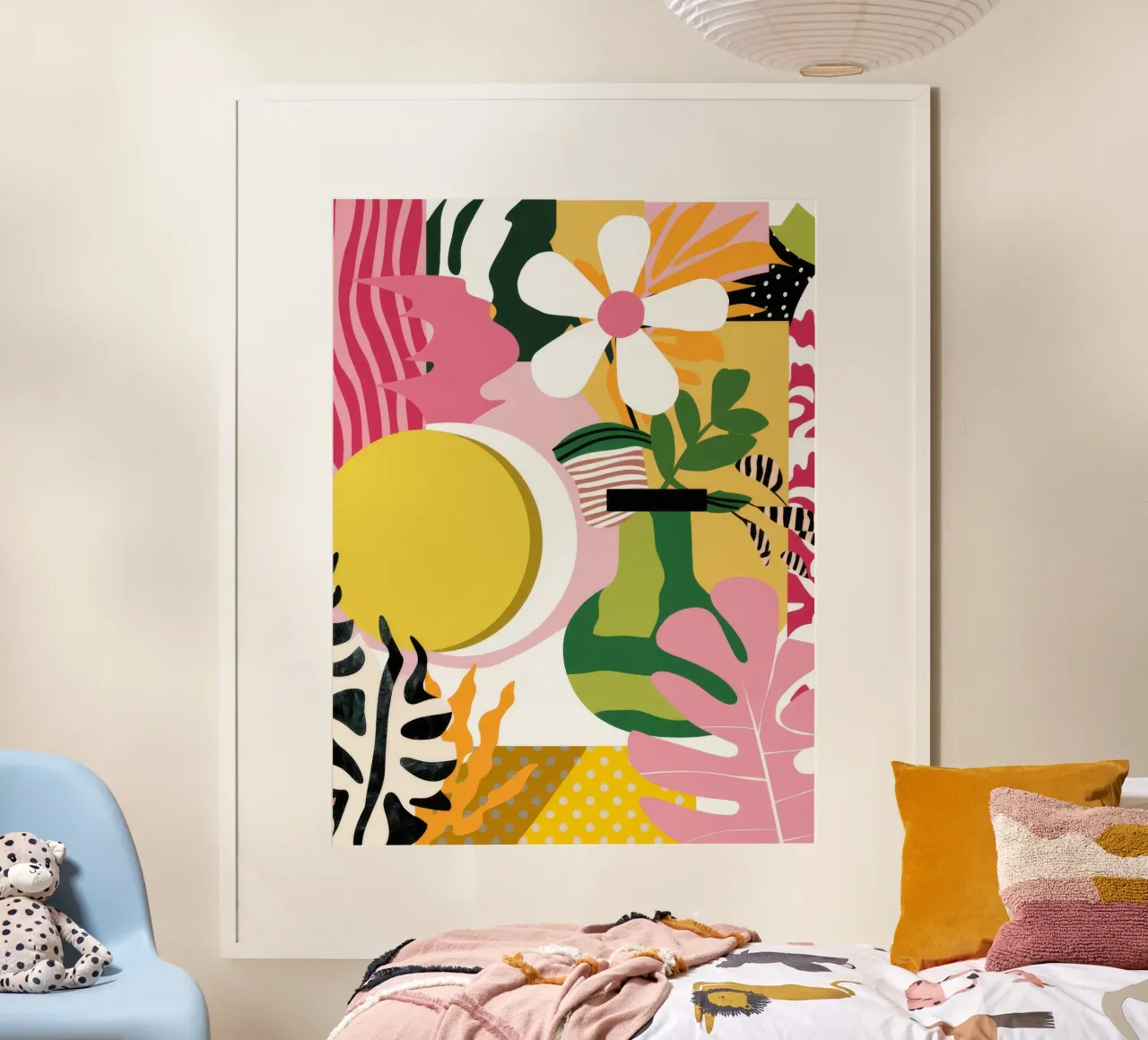 Giardino dell'eclissi solare poster con telaio in legno da Ember Stone