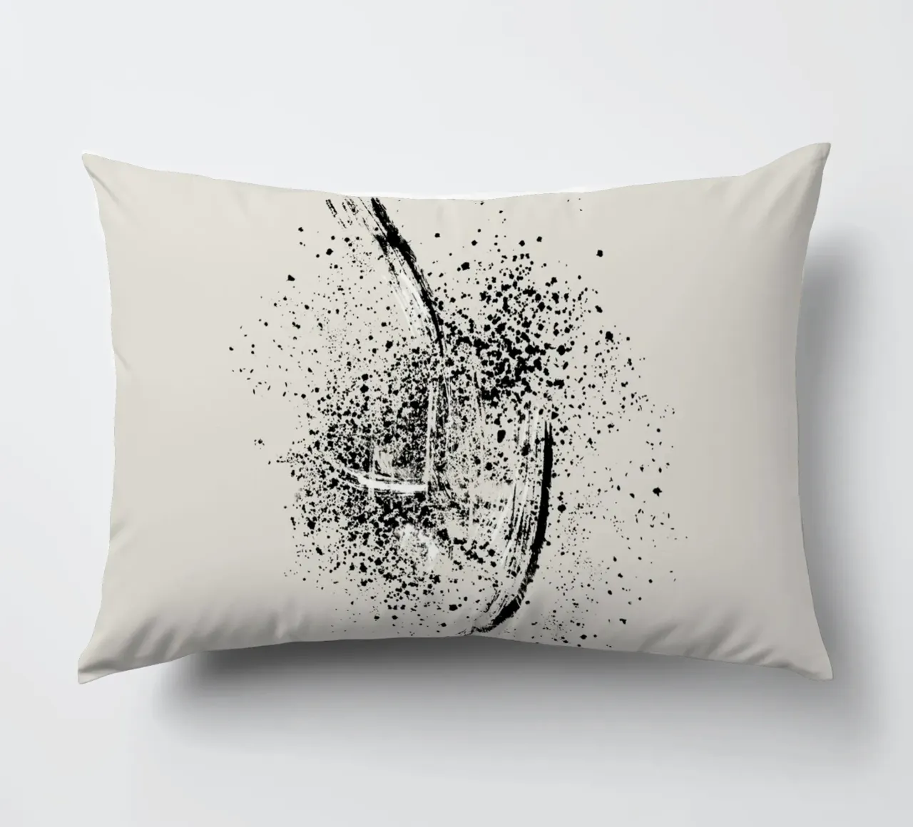 Paint splatters with white and black lines cuscino da Imaginative