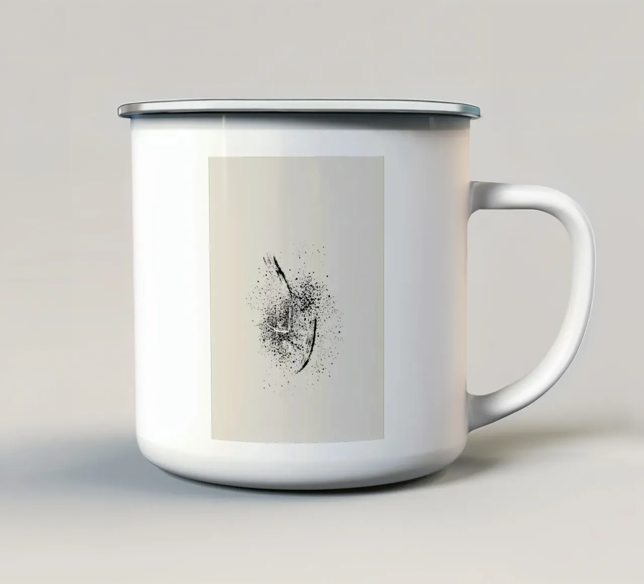 Paint splatters with white and black lines enamel mug by Imaginative