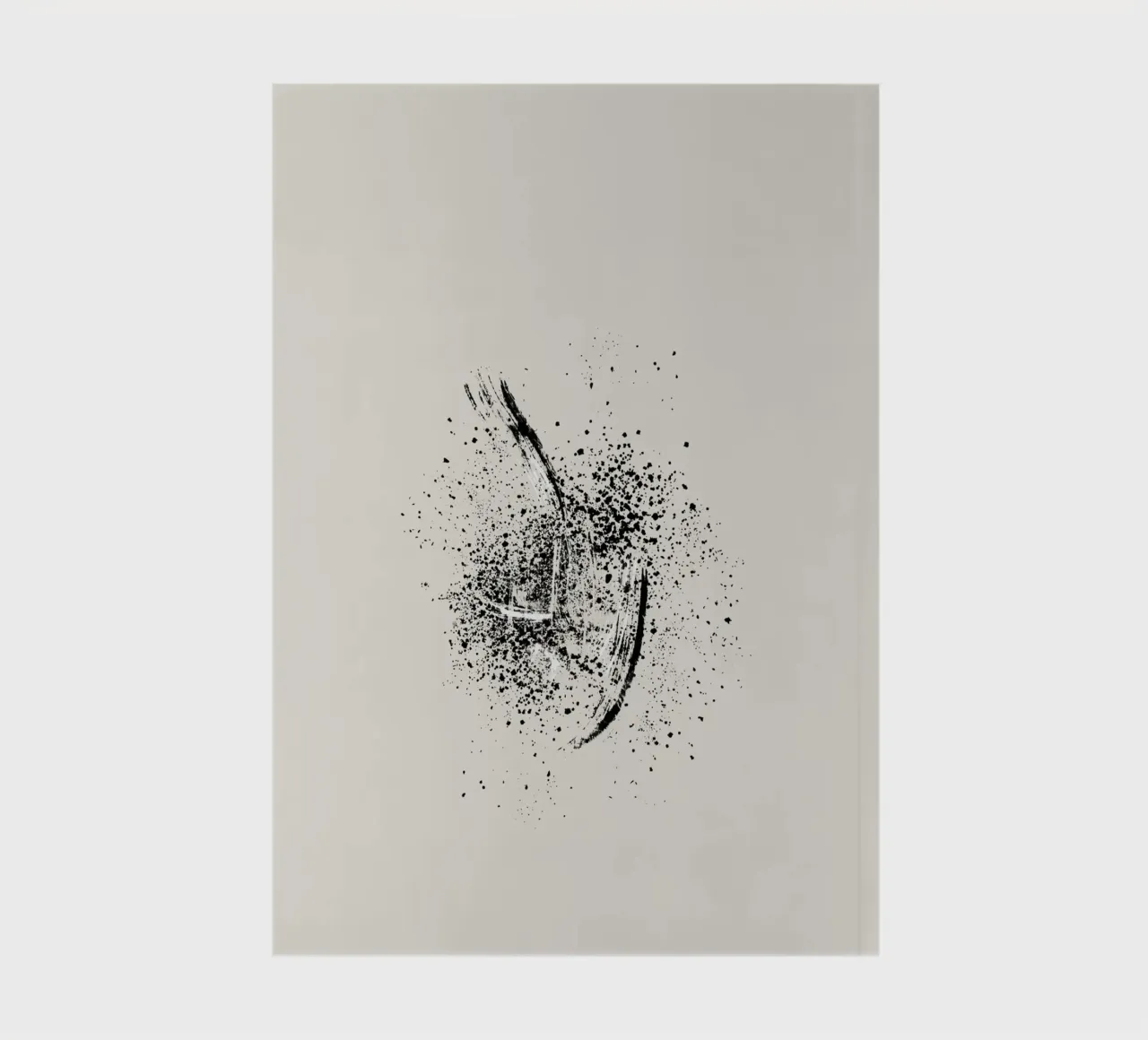 Paint splatters with white and black lines notebook by Imaginative