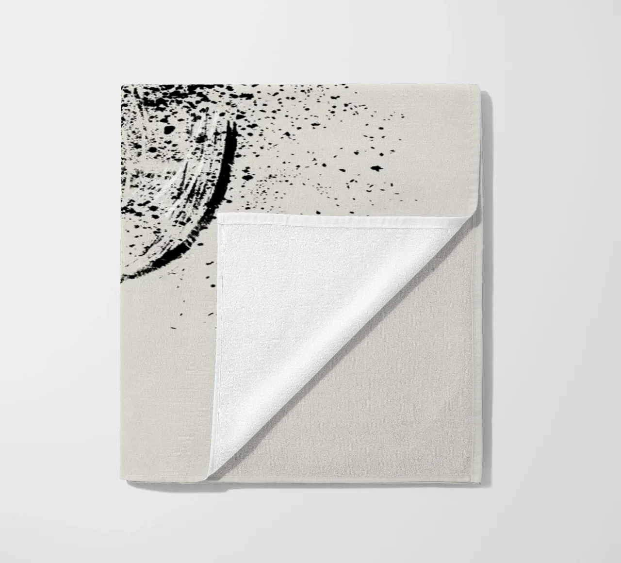 Paint splatters with white and black lines telo mare da Imaginative