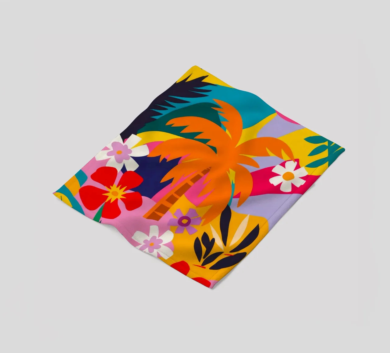 Tropical Maximalist Fiesta fleece blanket by Ember Stone