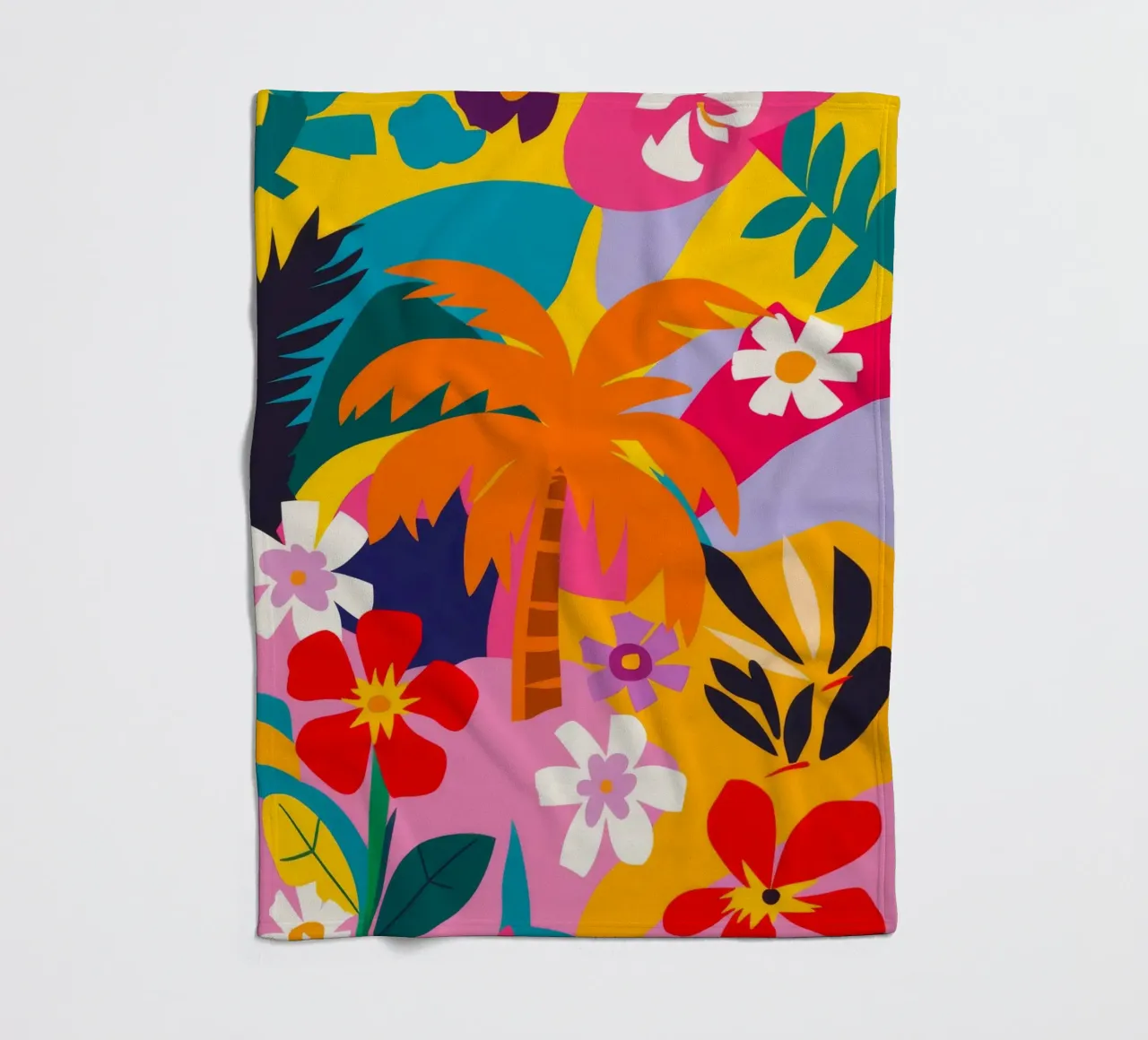 Tropical Maximalist Fiesta fleece blanket by Ember Stone
