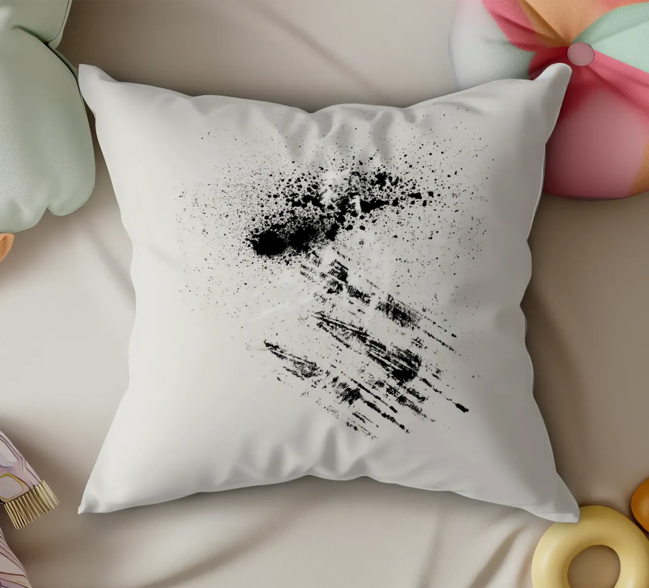 Modern abstract with cream white background cojín de Imaginative