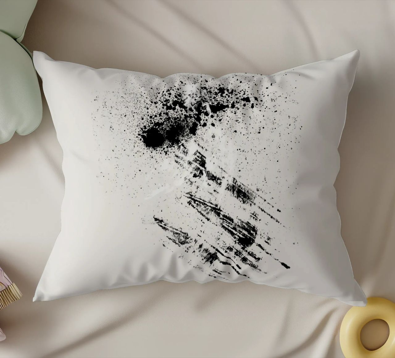 Modern abstract with cream white background cuscino da Imaginative