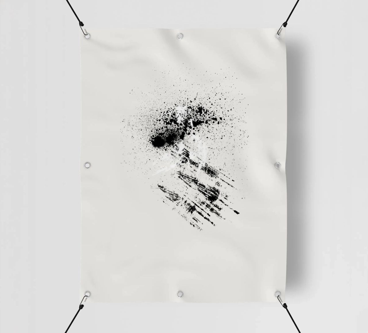 Modern abstract with cream white background telo in pvc da Imaginative