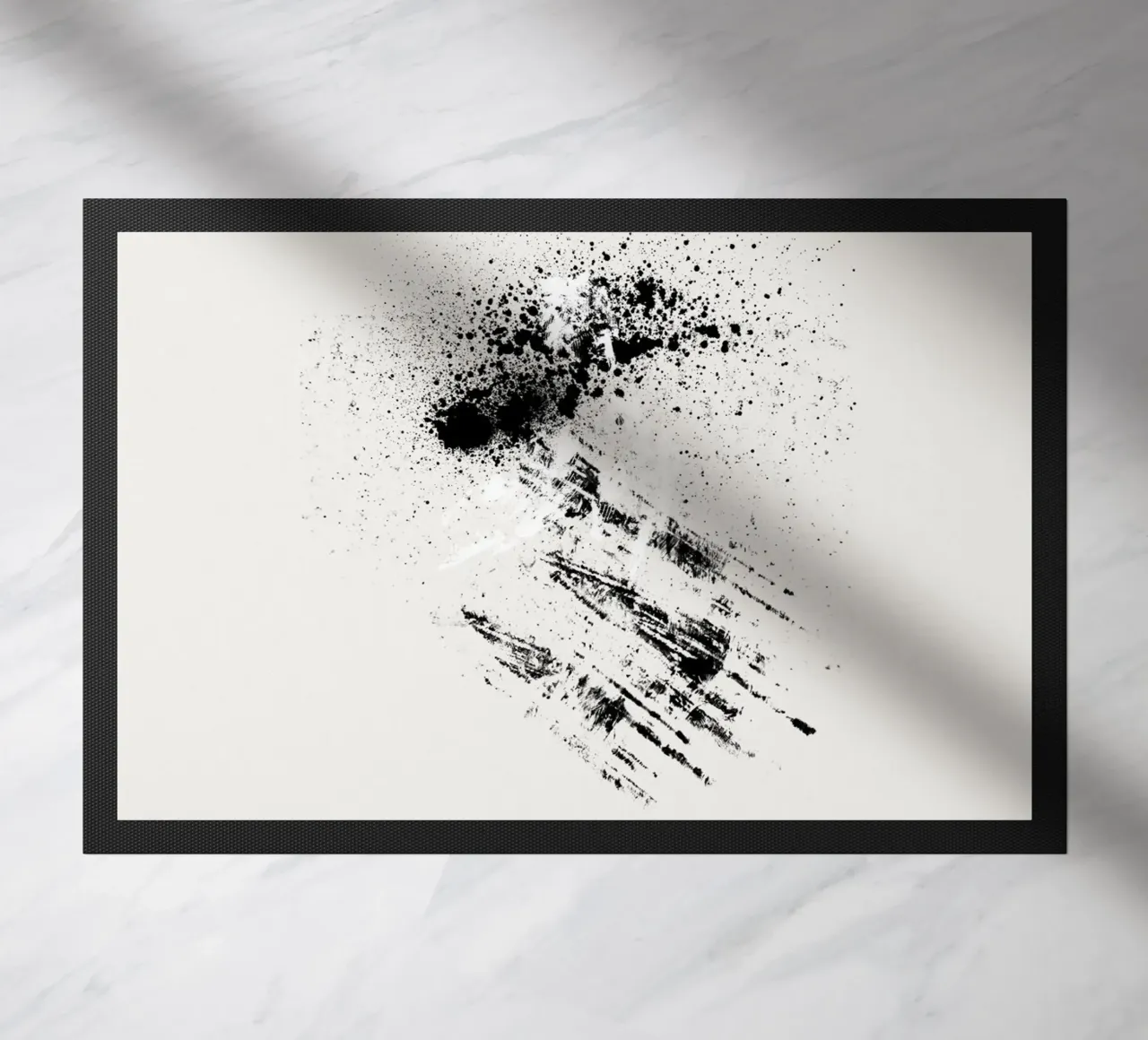 Modern abstract with cream white background Fußmatte von Imaginative