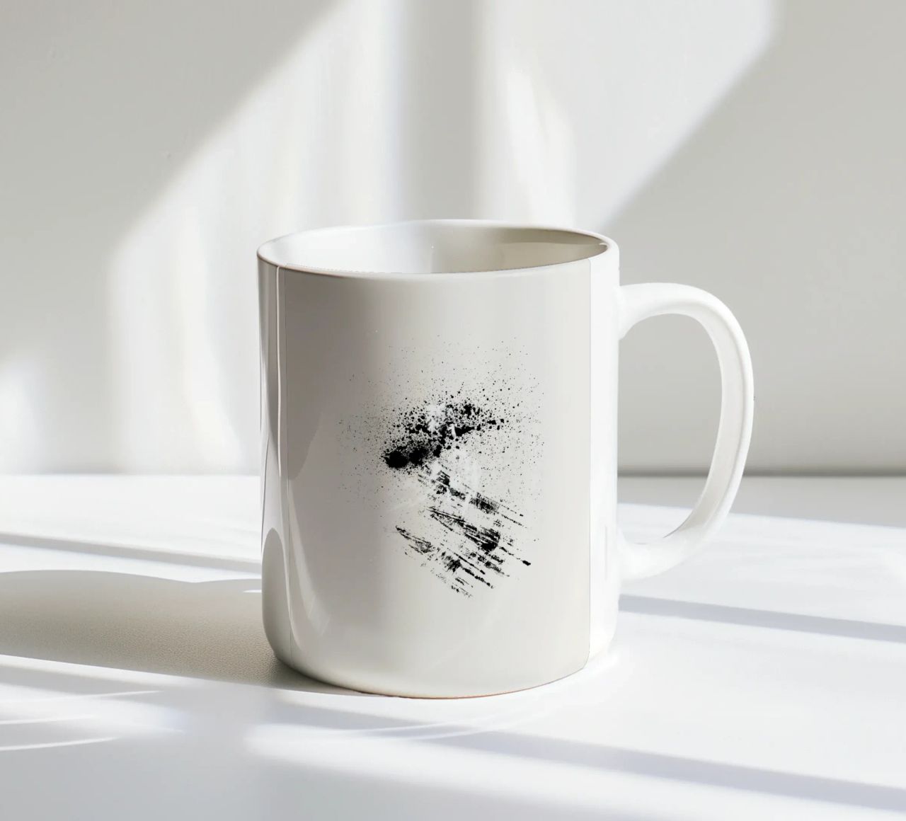 Modern abstract with cream white background tazza in ceramica da Imaginative