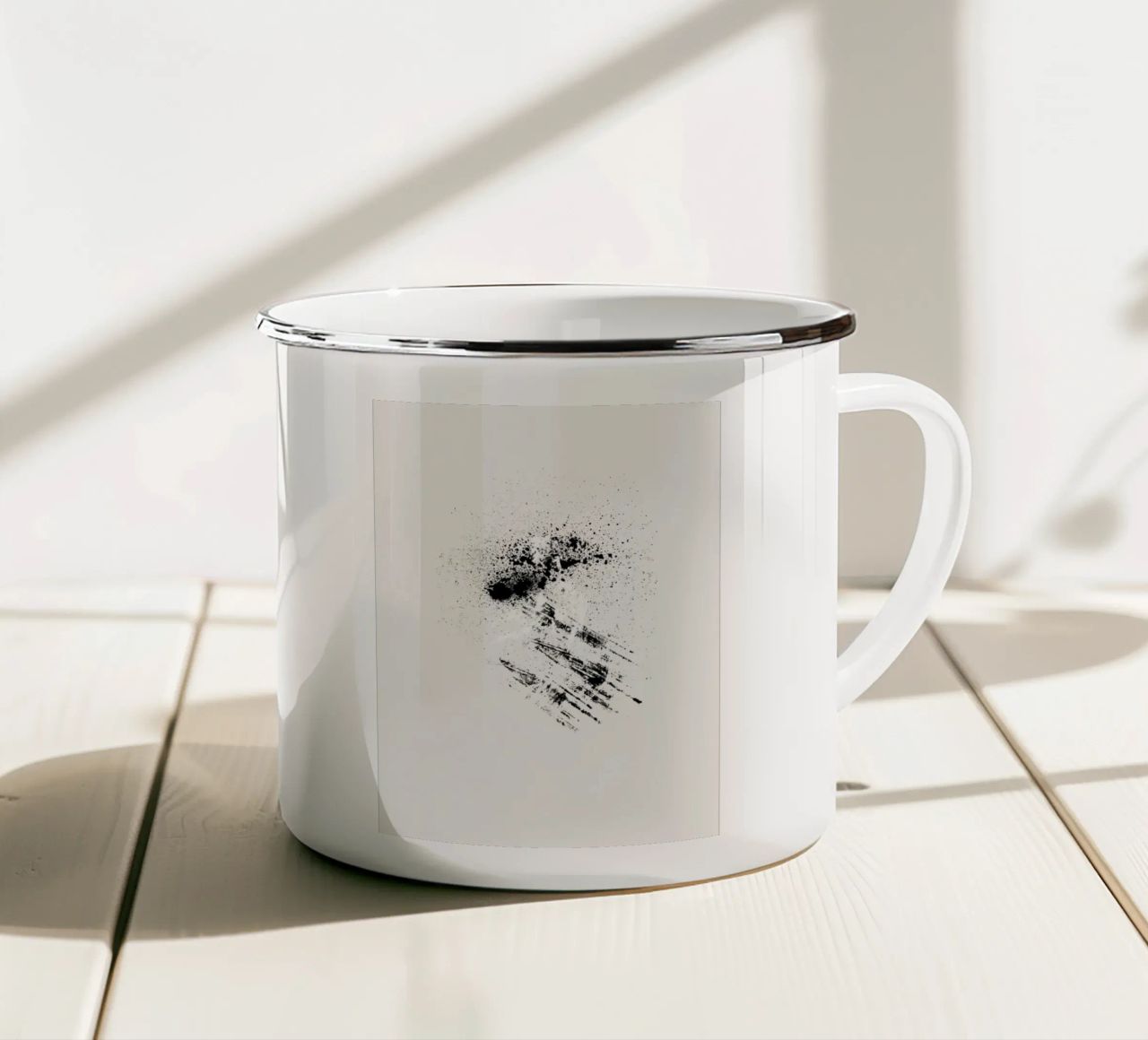 Modern abstract with cream white background tazza in smalto da Imaginative