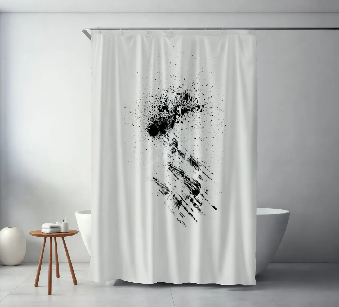 Modern abstract with cream white background tenda da doccia da Imaginative