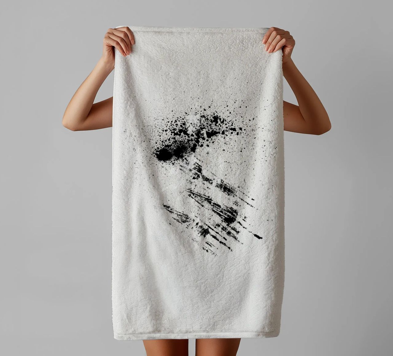 Modern abstract with cream white background asciugamano da bagno da Imaginative