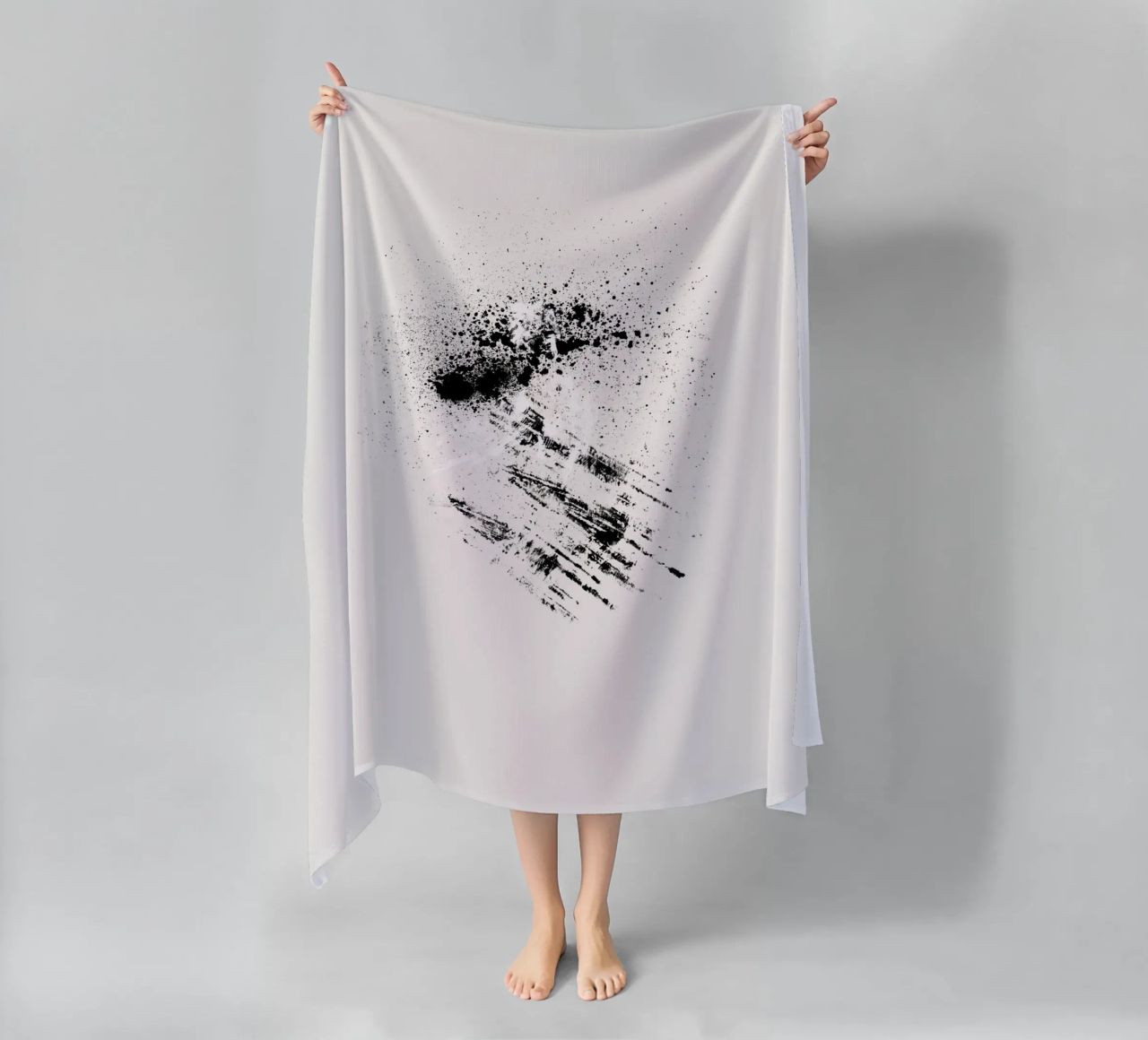 Modern abstract with cream white background telo mare da Imaginative