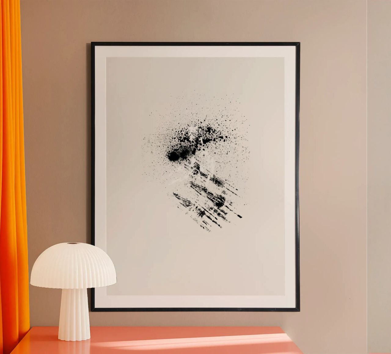 Modern abstract with cream white background Poster von Imaginative
