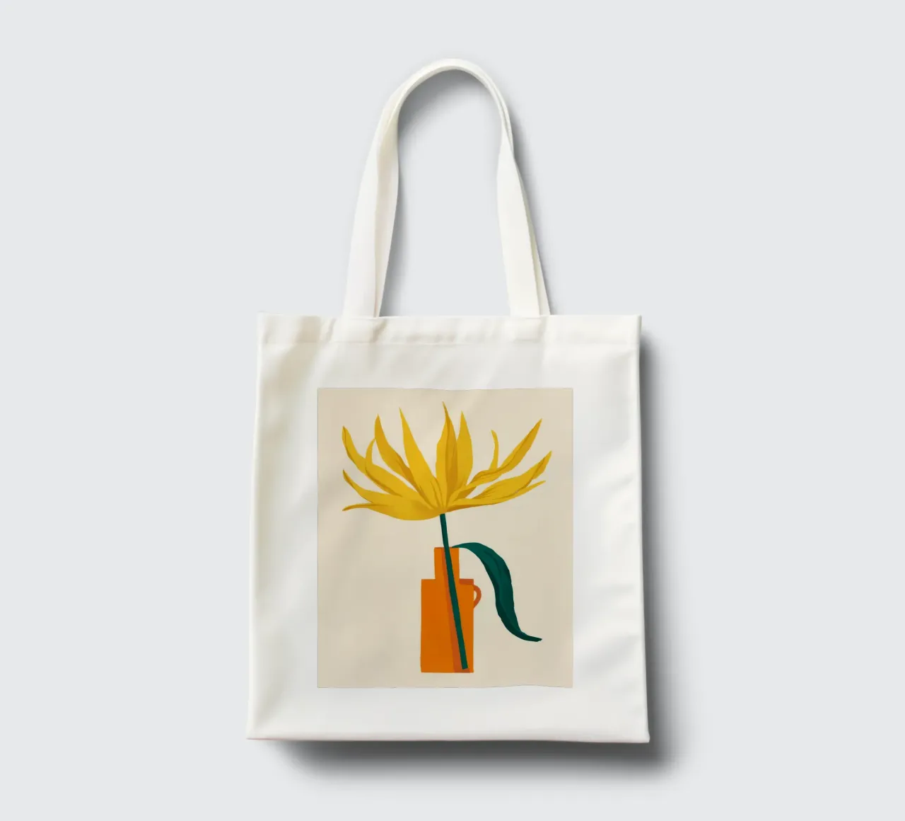 Minimalist Solar Bloom tote bag by Ember Stone