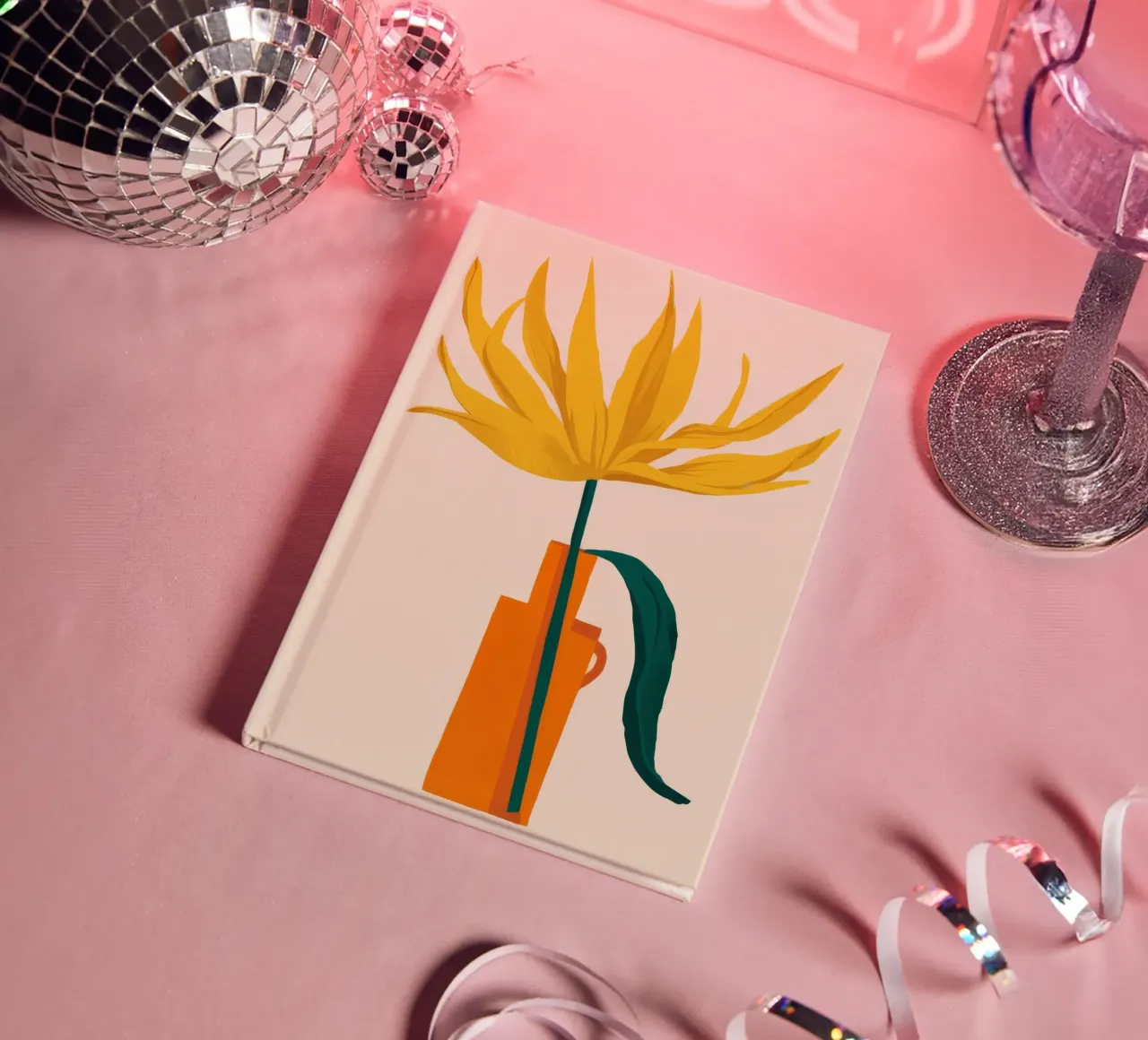 Minimalist Solar Bloom notebook by Ember Stone