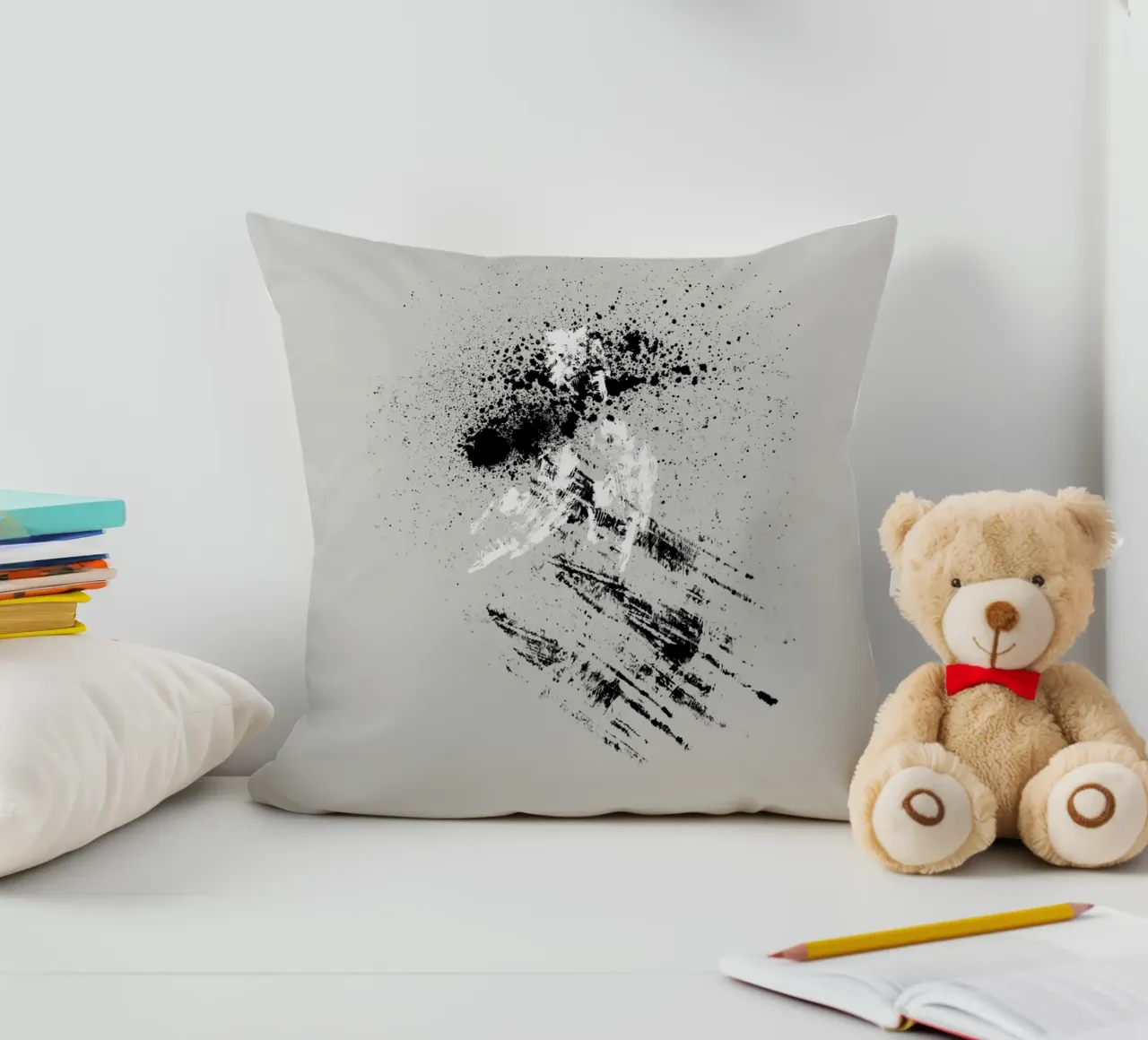 Modern abstract with grey background decorative cushion by Imaginative