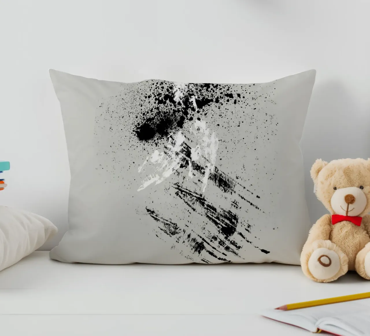 Modern abstract with grey background decorative cushion by Imaginative