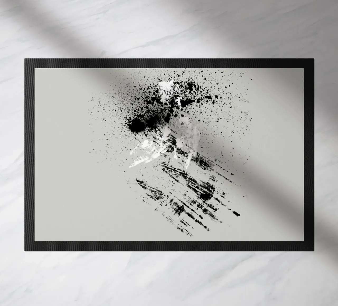 Modern abstract with grey background doormat by Imaginative