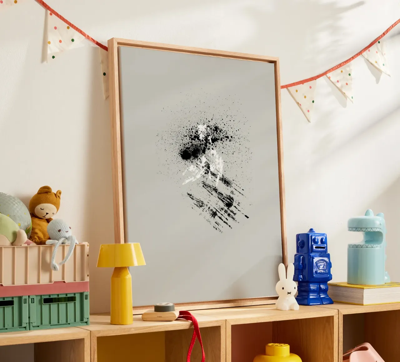 Modern abstract with grey background tela da Imaginative