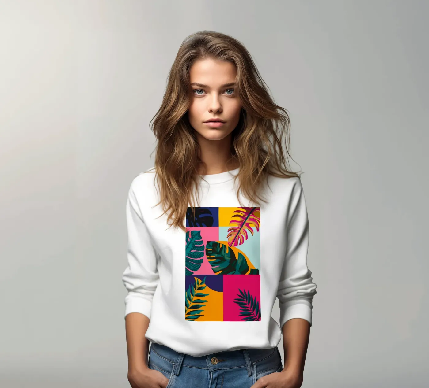 Geo patchwork tropicale felpa da Ember Stone