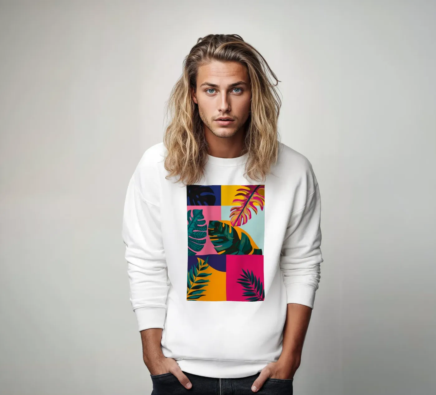 Geo patchwork tropicale felpa da Ember Stone