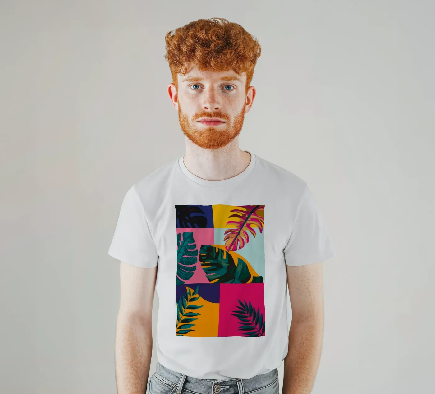 Geo patchwork tropicale t-shirt da Ember Stone