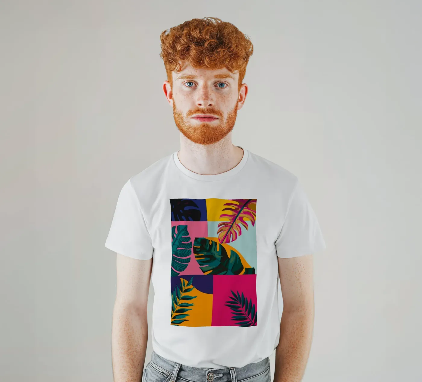 Geo patchwork tropicale t-shirt da Ember Stone