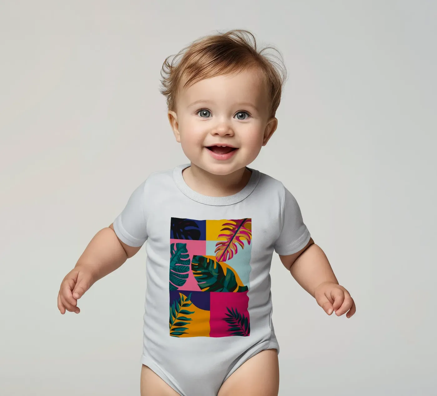 Tropical Geo Patchwork body bébé de Ember Stone