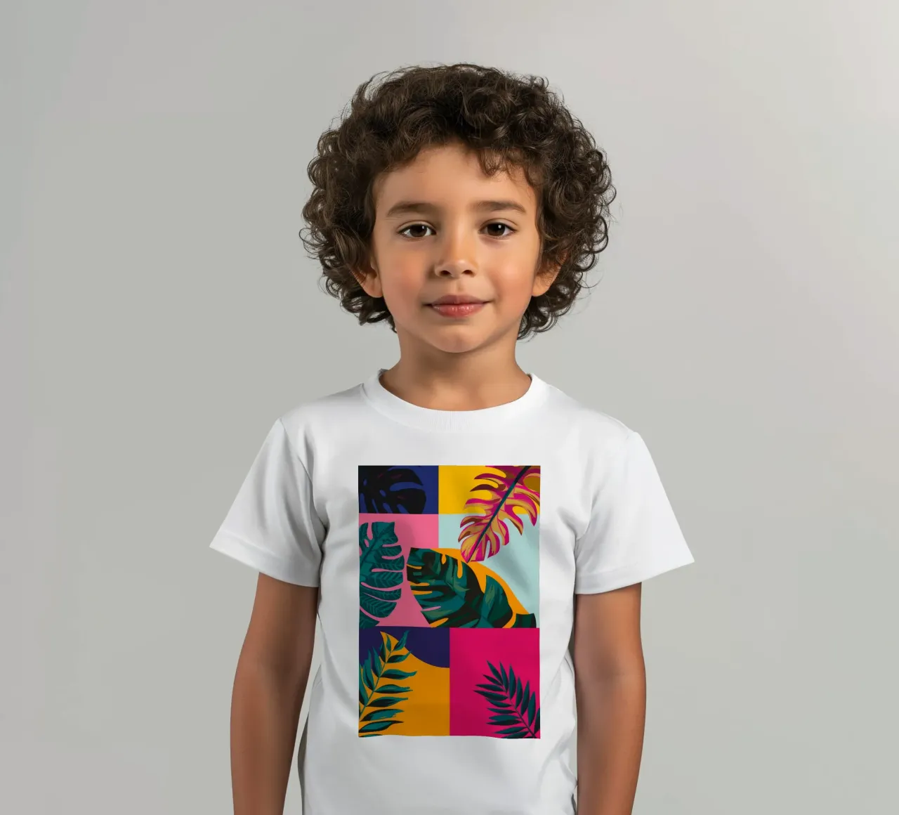 Geo patchwork tropicale t-shirt bambini da Ember Stone
