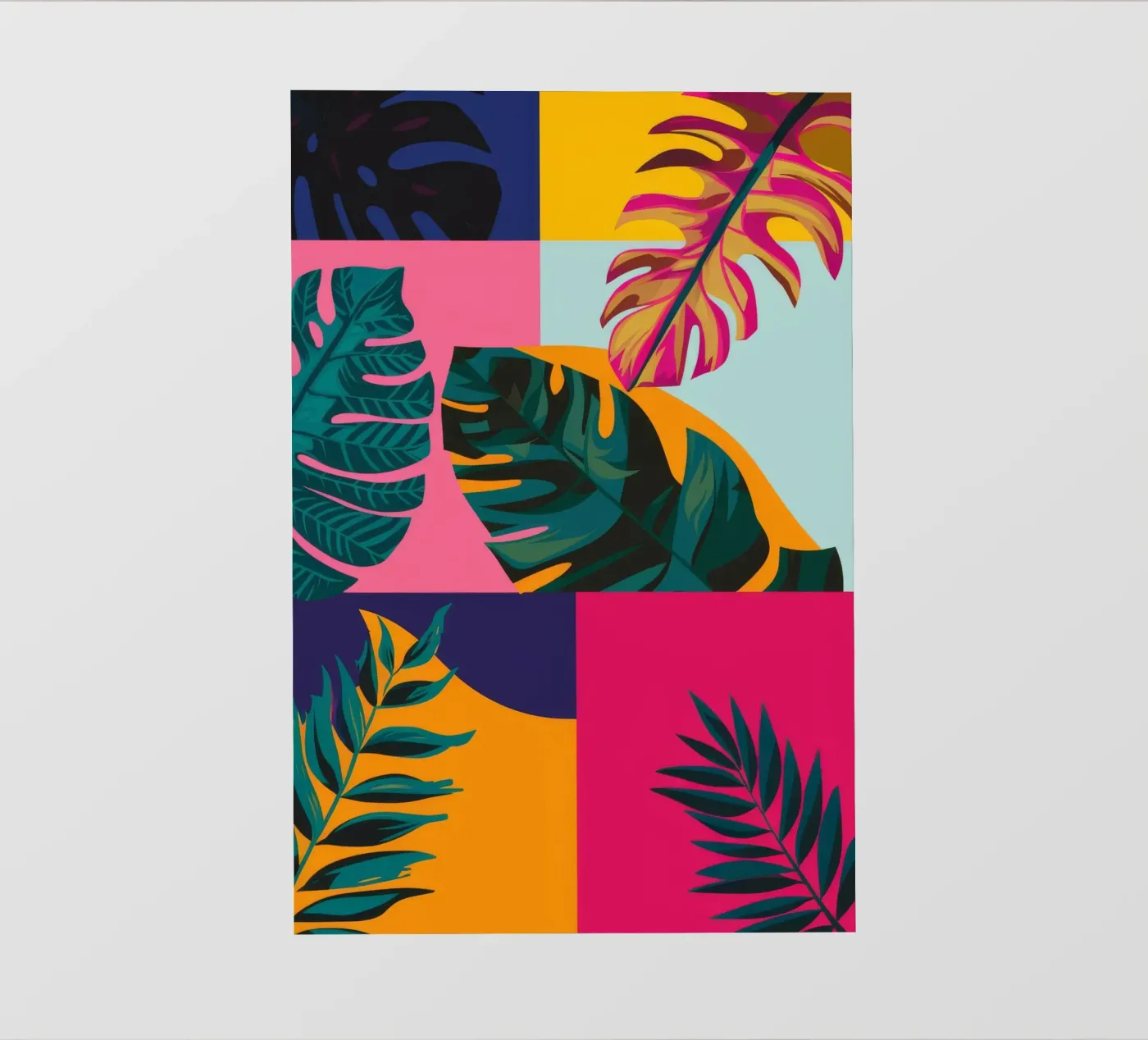 Geo patchwork tropicale pellicola backlit da Ember Stone