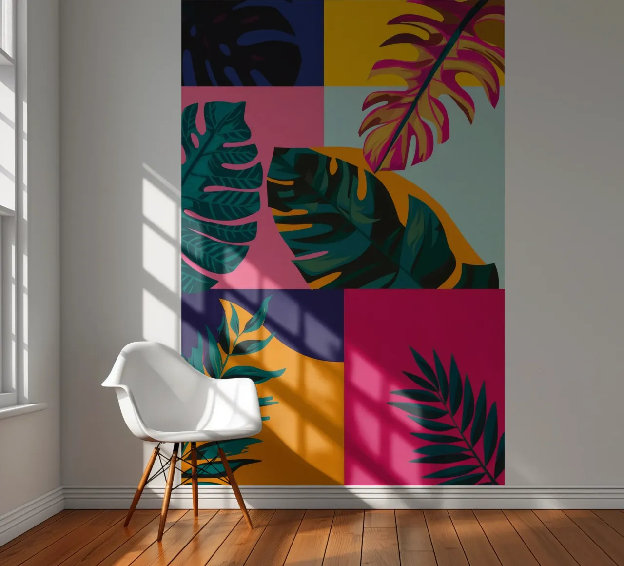 Tropisch geopatchwork fotobehang van Ember Stone