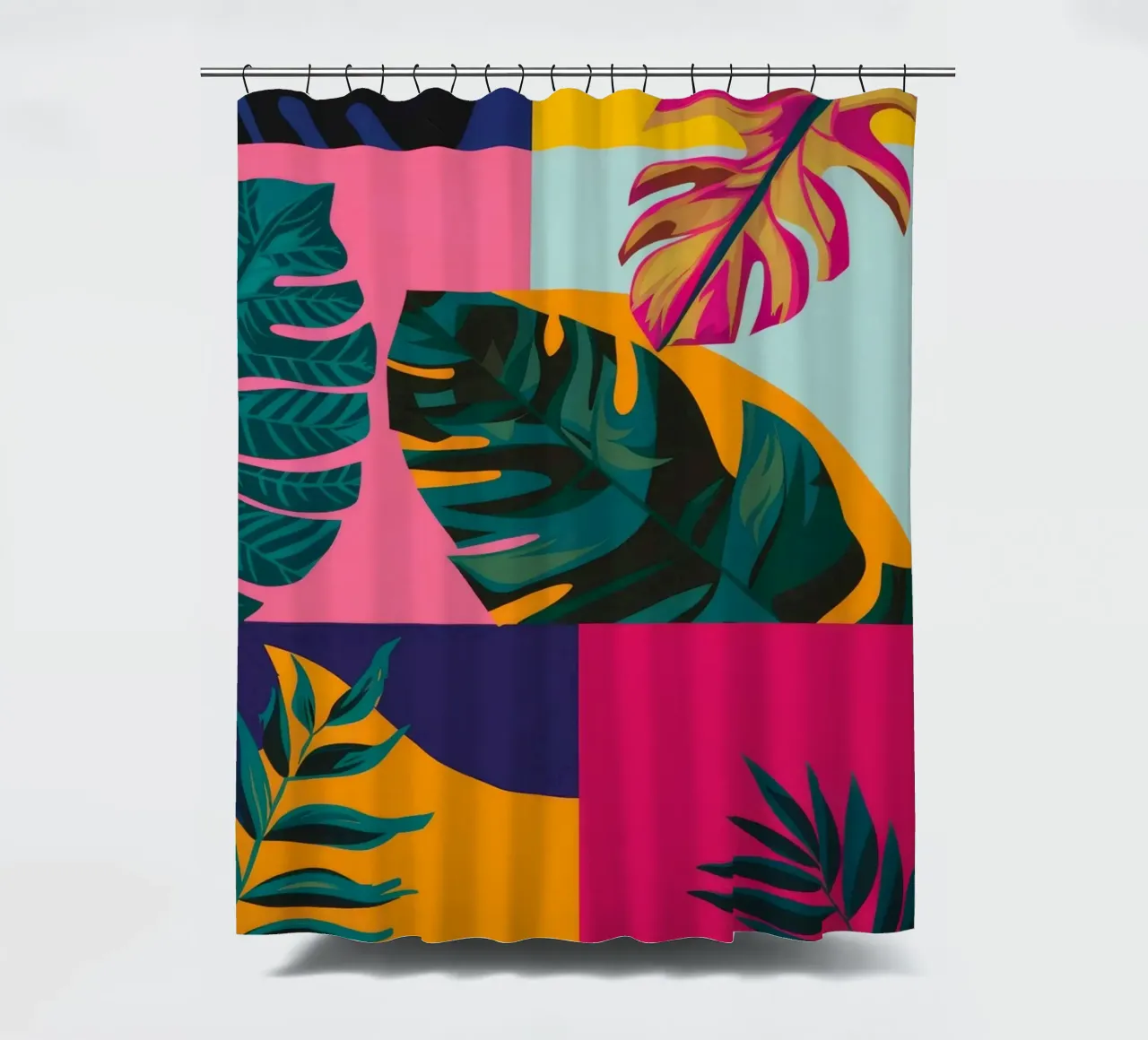 Geo patchwork tropicale tenda da doccia da Ember Stone