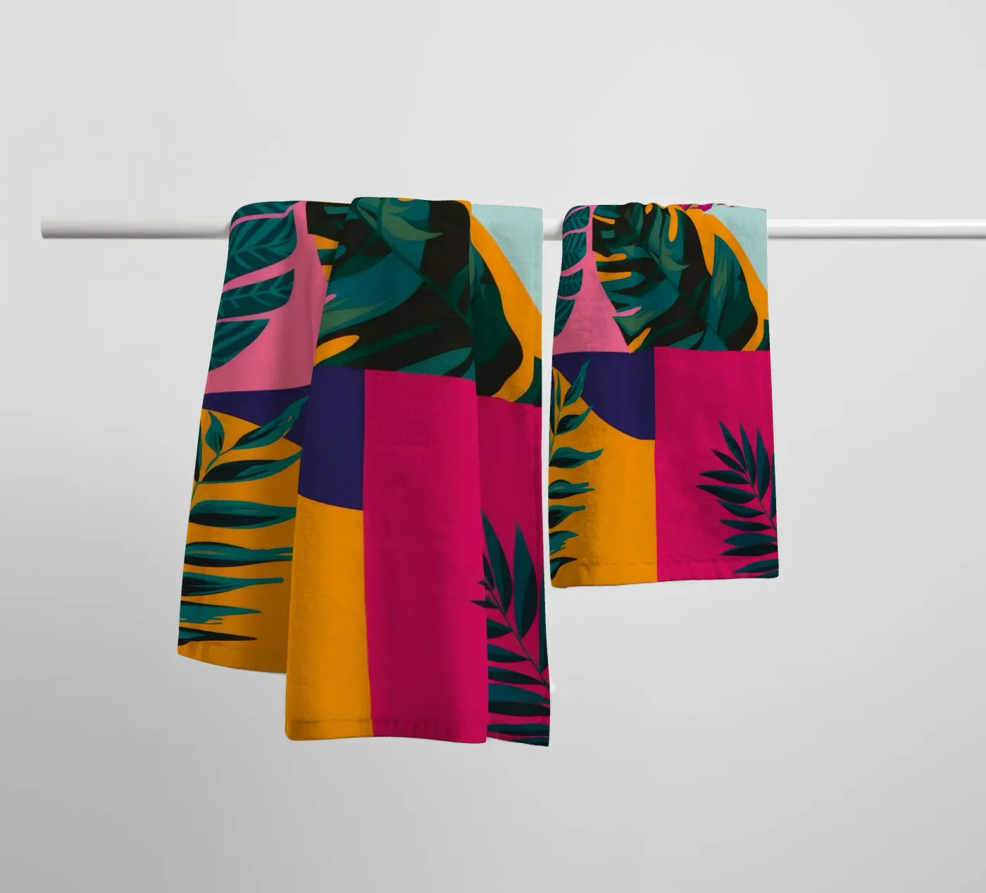 Tropical Geo Patchwork towel by Ember Stone