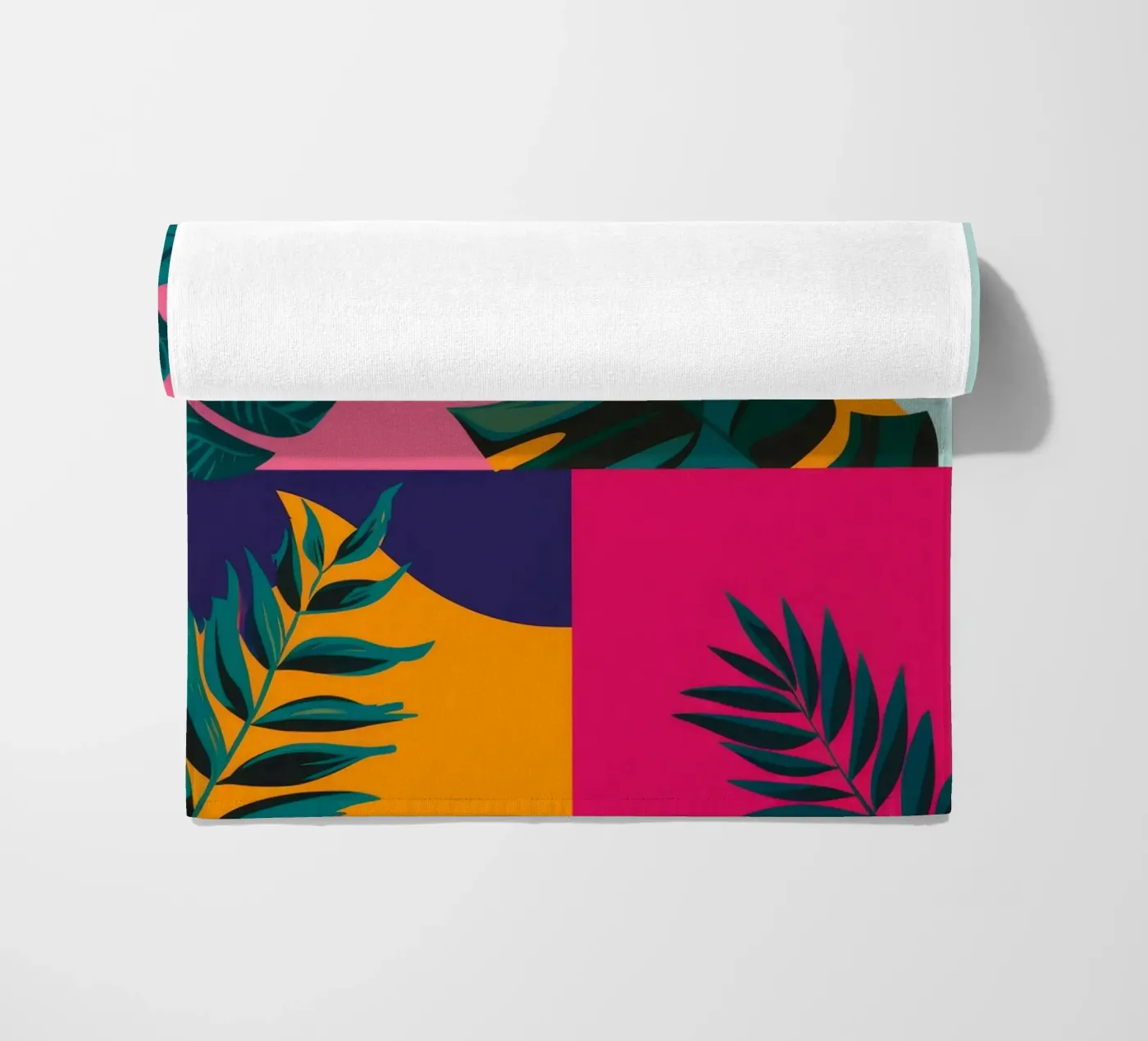 Tropical Geo Patchwork beach towel by Ember Stone