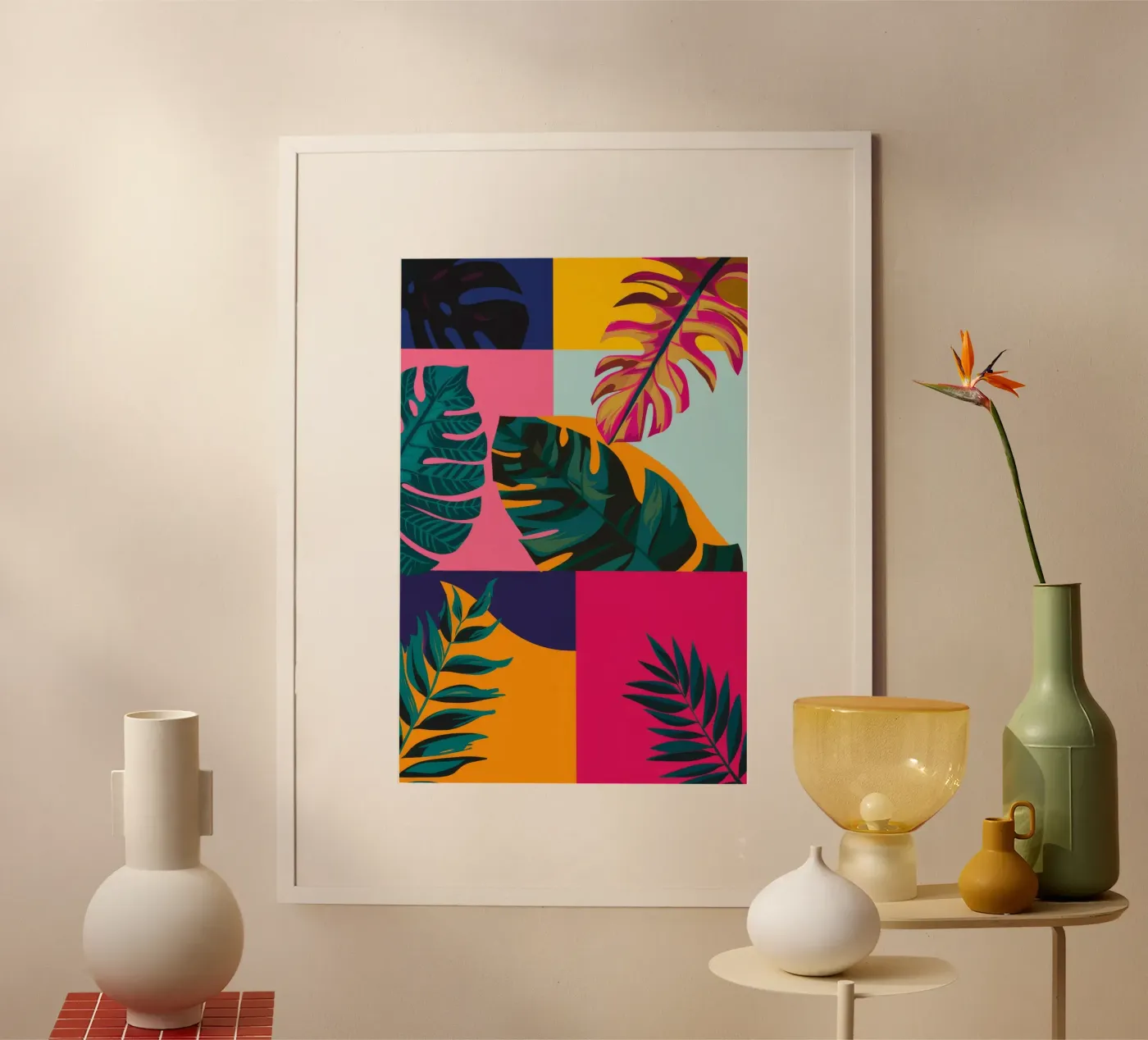 Tropical Geo Patchwork poster by Ember Stone