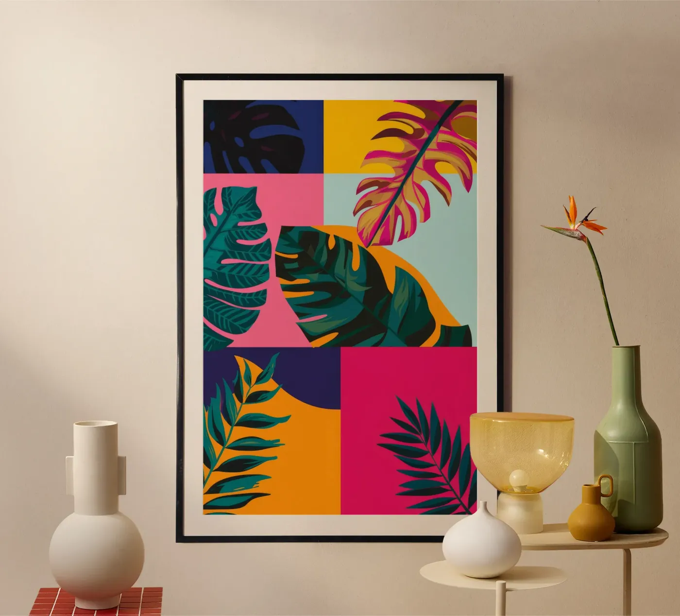 Tropical Geo Patchwork poster by Ember Stone