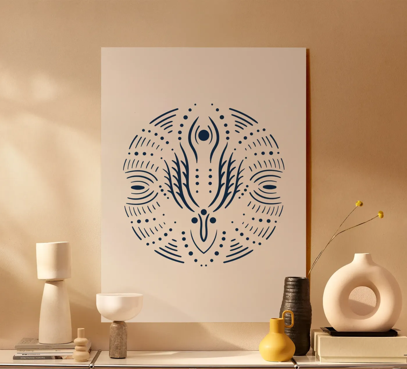 Heilige Mandala acryl van Dream Print Designs