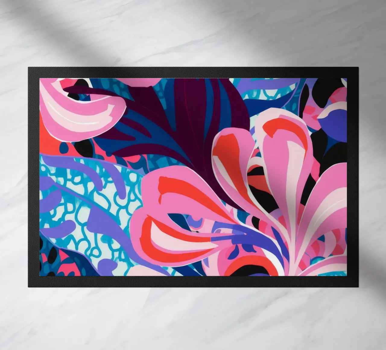Explosive Pink Bloom doormat by Ember Stone