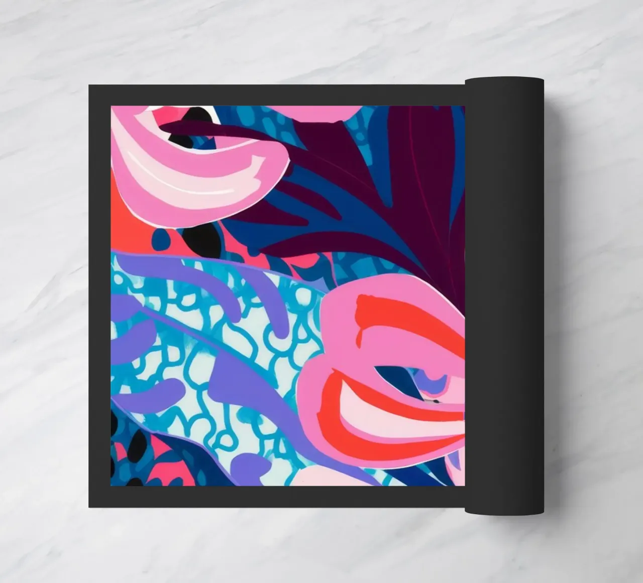 Explosive Pink Bloom doormat by Ember Stone