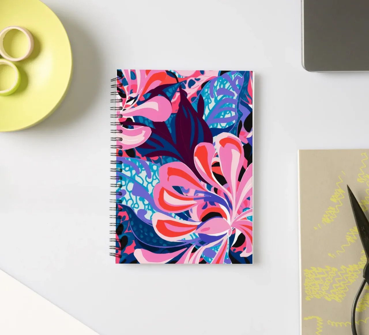 Explosive Pink Bloom spiral notebook by Ember Stone