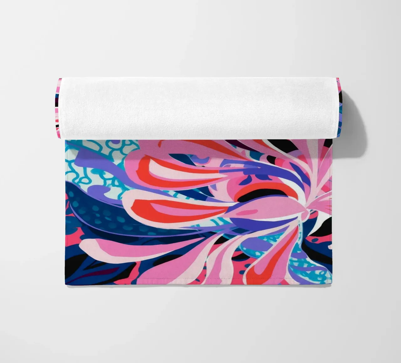 Explosive Pink Bloom beach towel by Ember Stone