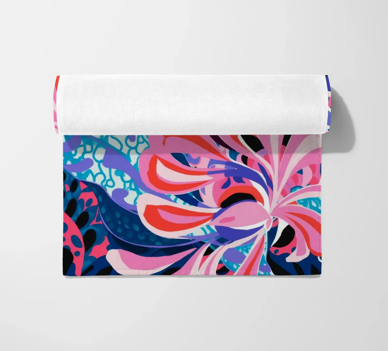 Explosive Pink Bloom beach towel by Ember Stone