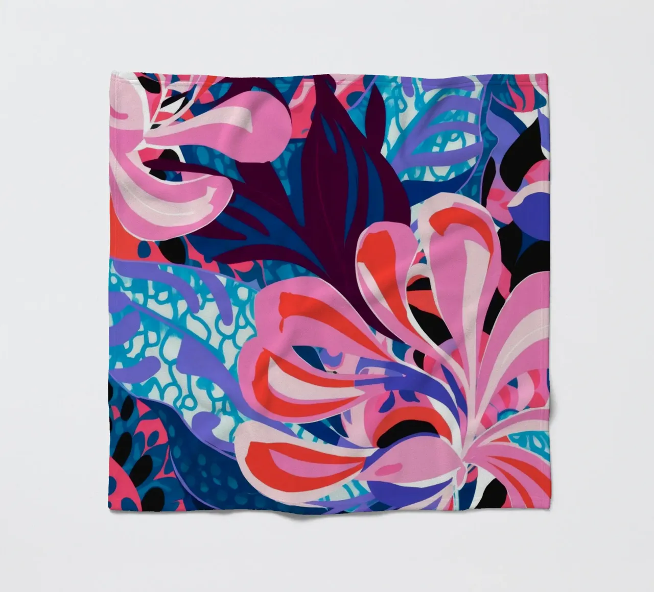Explosive Pink Bloom fleece blanket by Ember Stone