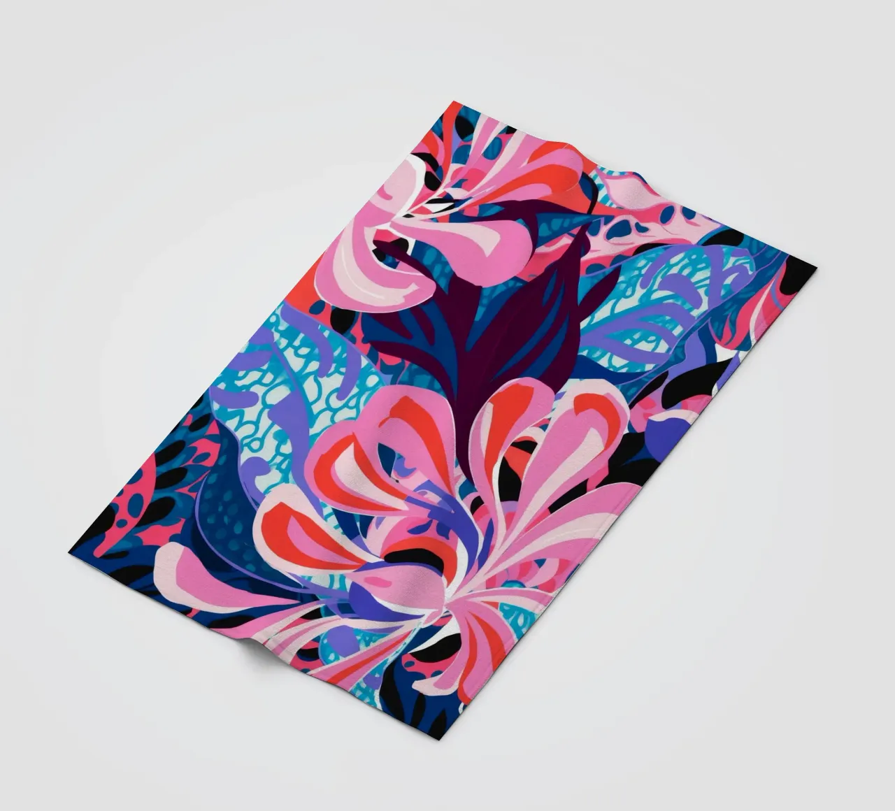 Explosive Pink Bloom fleece blanket by Ember Stone