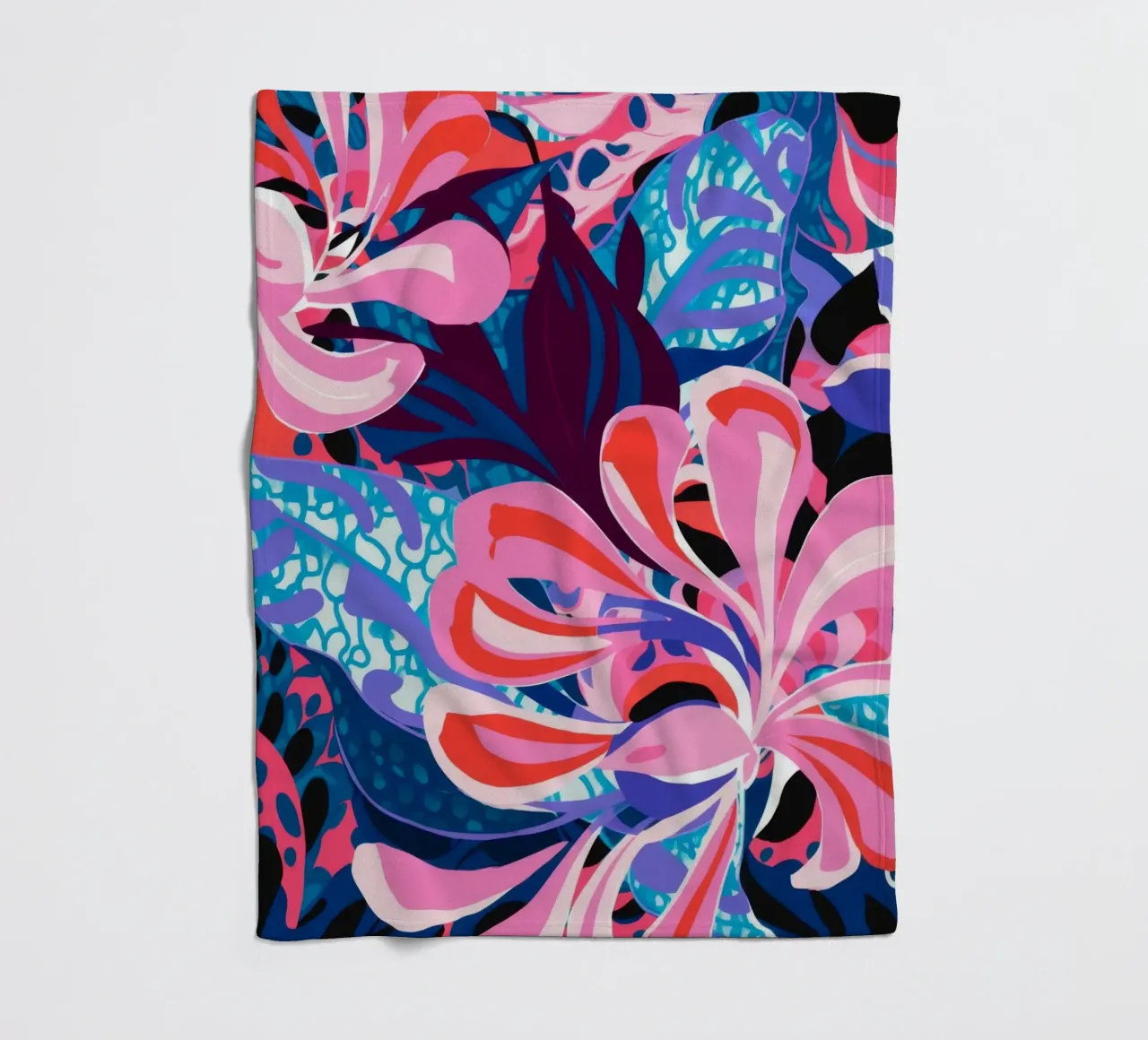 Explosive Pink Bloom fleece blanket by Ember Stone