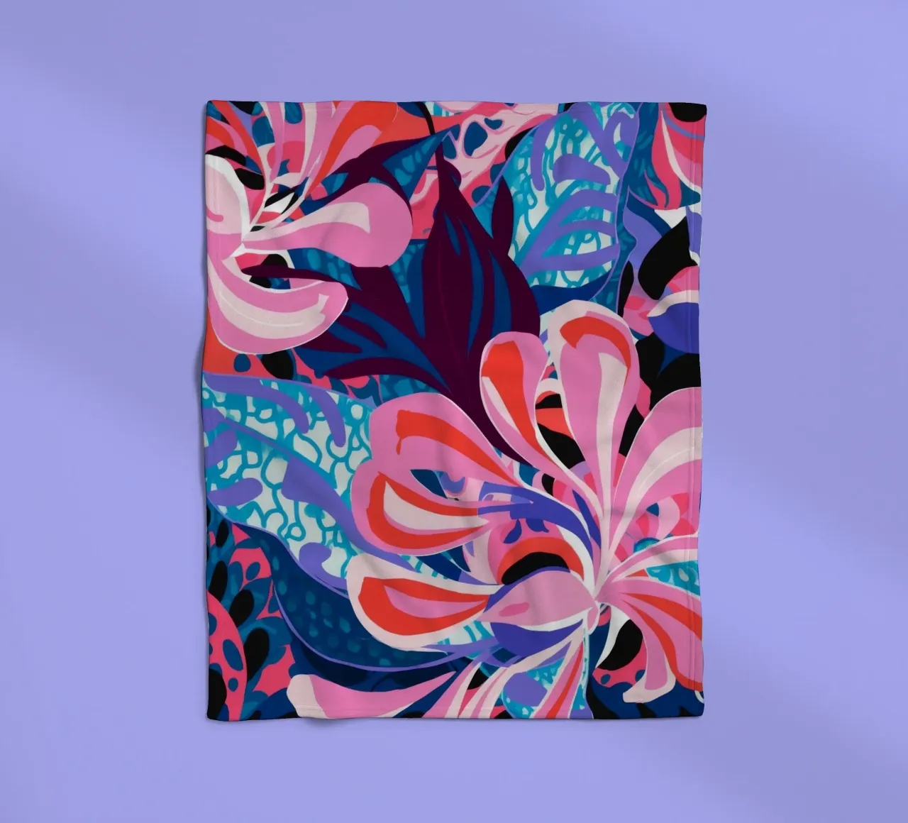 Explosive Pink Bloom fleece blanket by Ember Stone