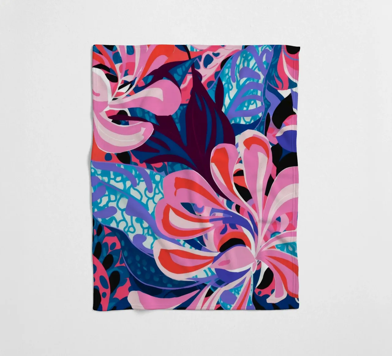 Explosive Pink Bloom fleece blanket by Ember Stone