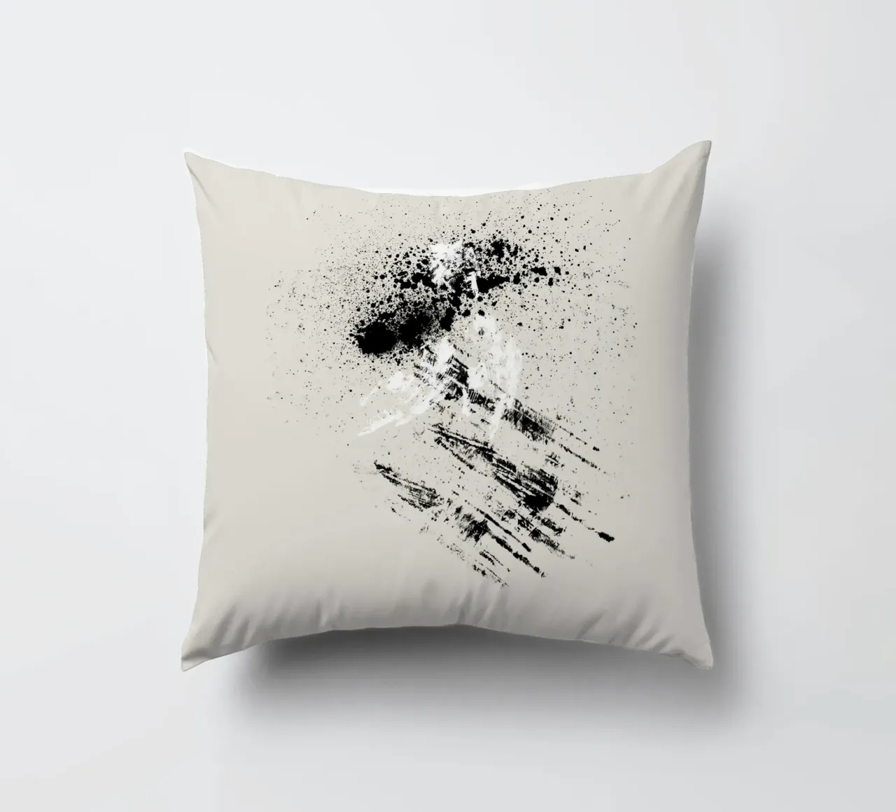 Modern abstract with beige background Kissen von Imaginative
