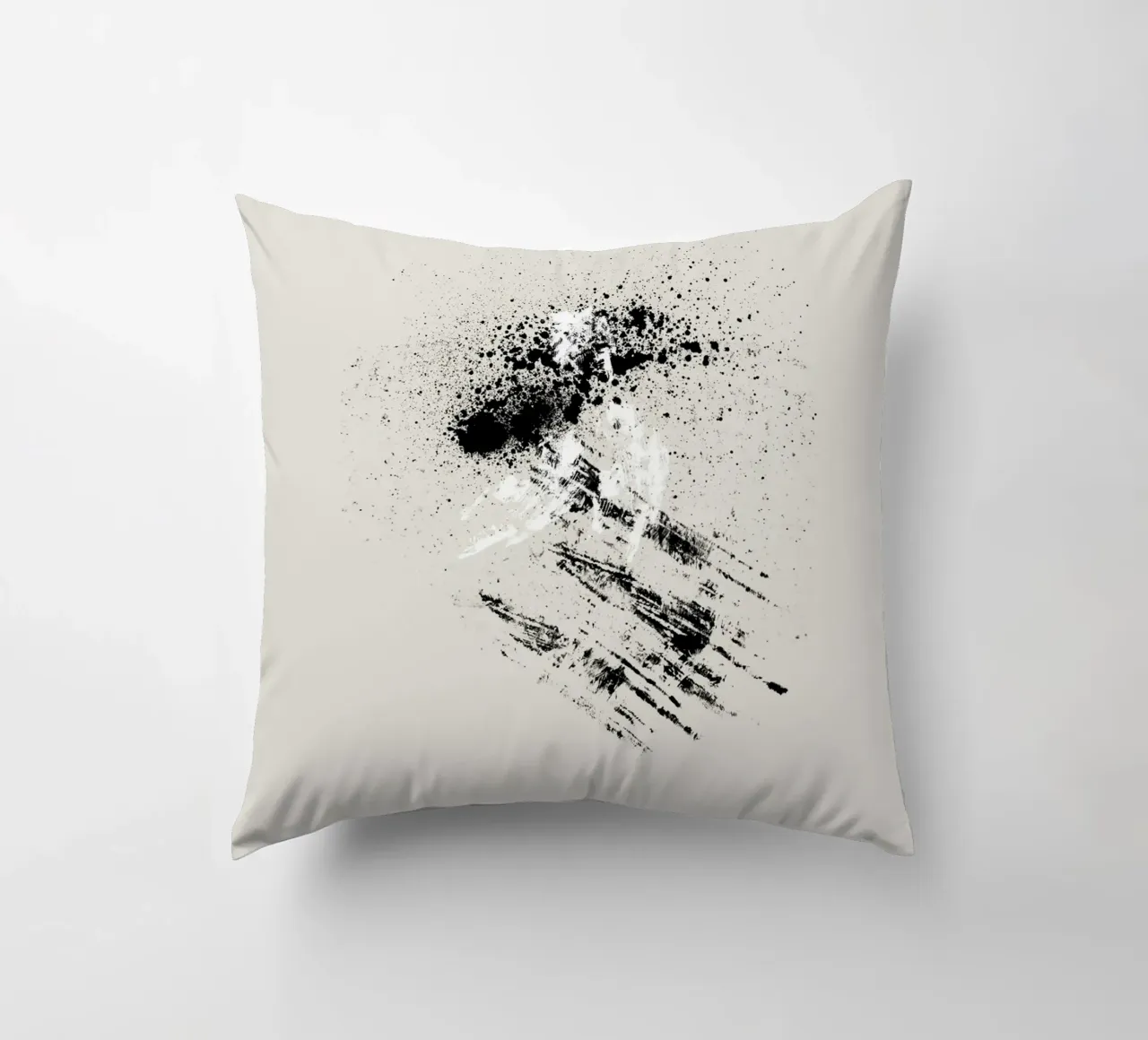 Modern abstract with beige background Kissen von Imaginative